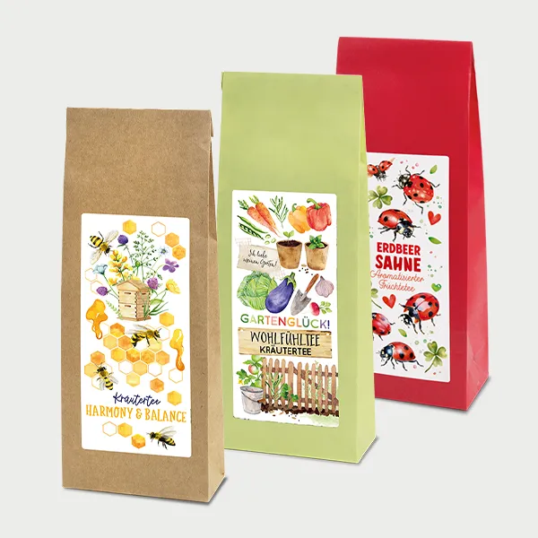 Tea in motif bags
