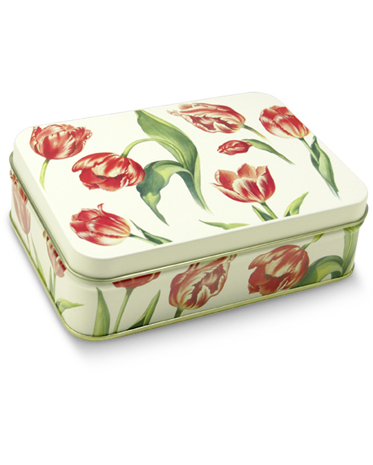 Confectionery Tin Red Tulips