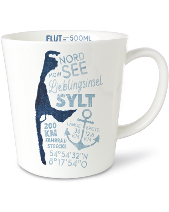Mug 500 ml Sylt Vintage White-Blue