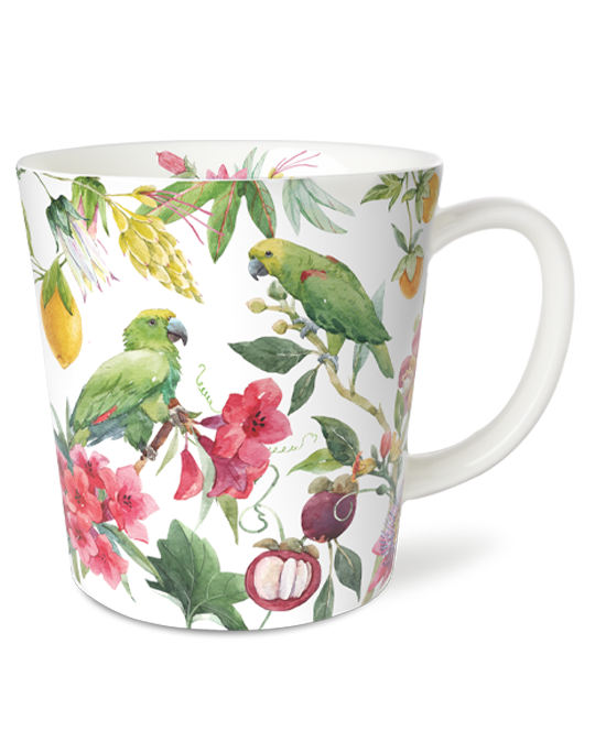 Mug 500 ml Tropical Green parrot