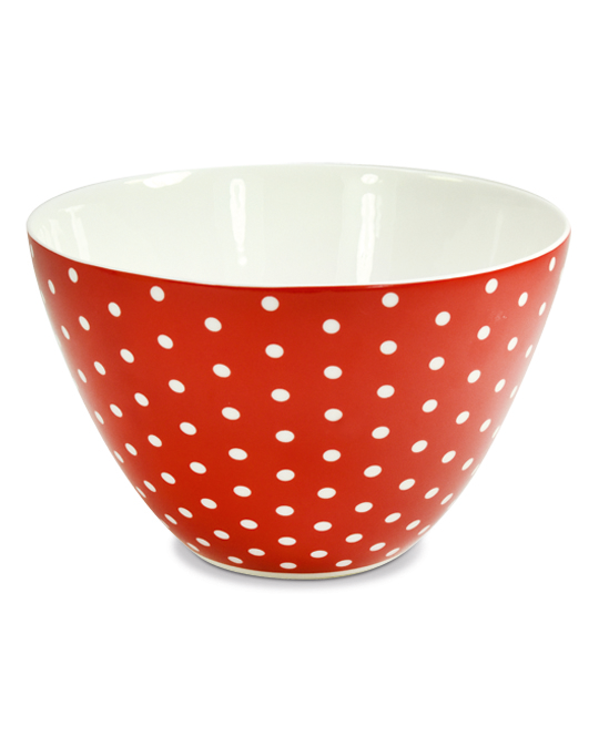 Bowl 600 ml Points Red-White