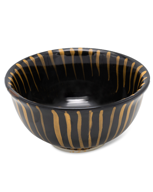 Matcha Bowl Black-Brown Striped