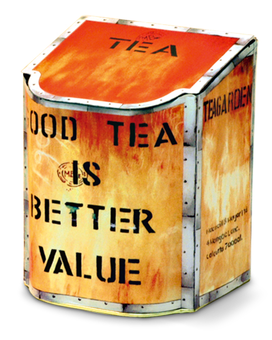 Tin with slanted Lid Tea Chest