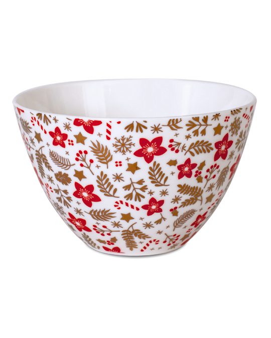 Bowl 600 ml Flowers Red-Gold