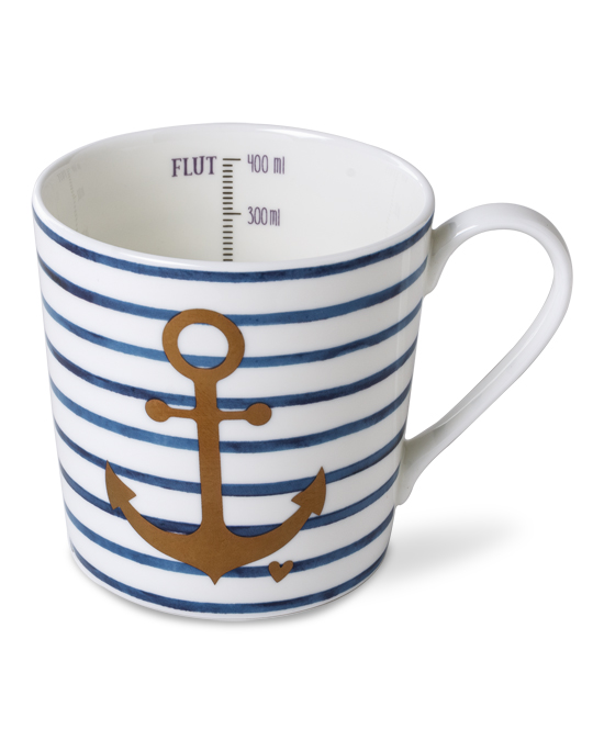 Mug 400 ml Indigo maritime Anchor Stripes
