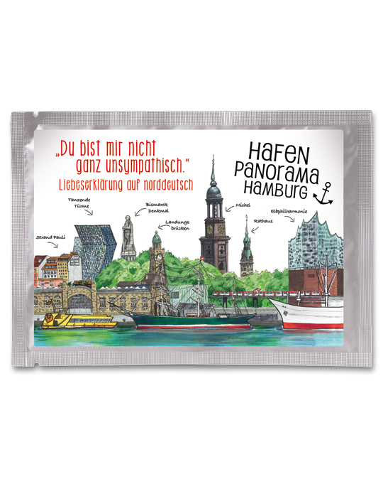 Tee-Postkarte Hamburg Hafen