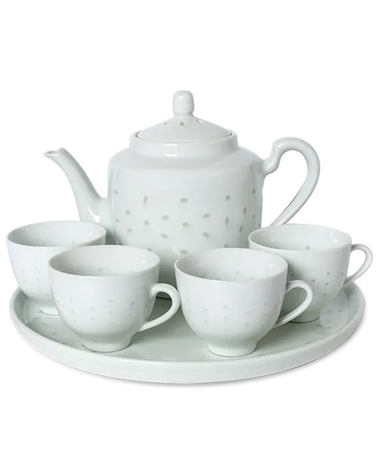 Tea set white 6 pieces