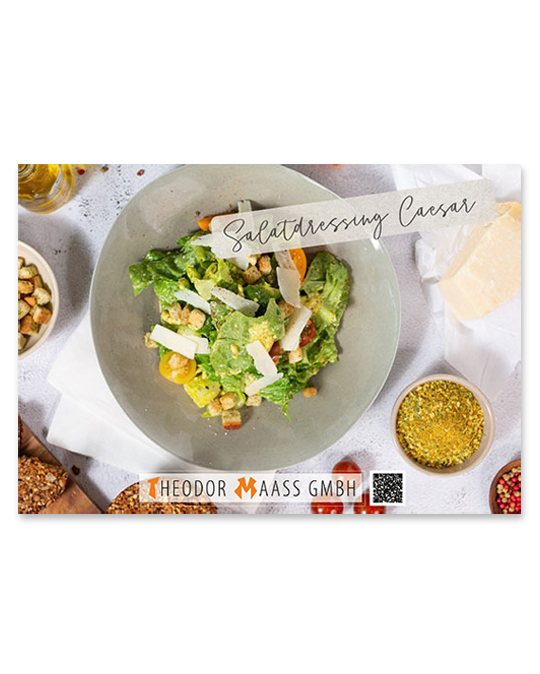 Rezept-Postkarte Streuwerk Salatdressing Cesar